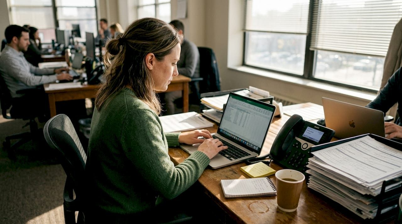 Coordinator preparing testimonial request templates