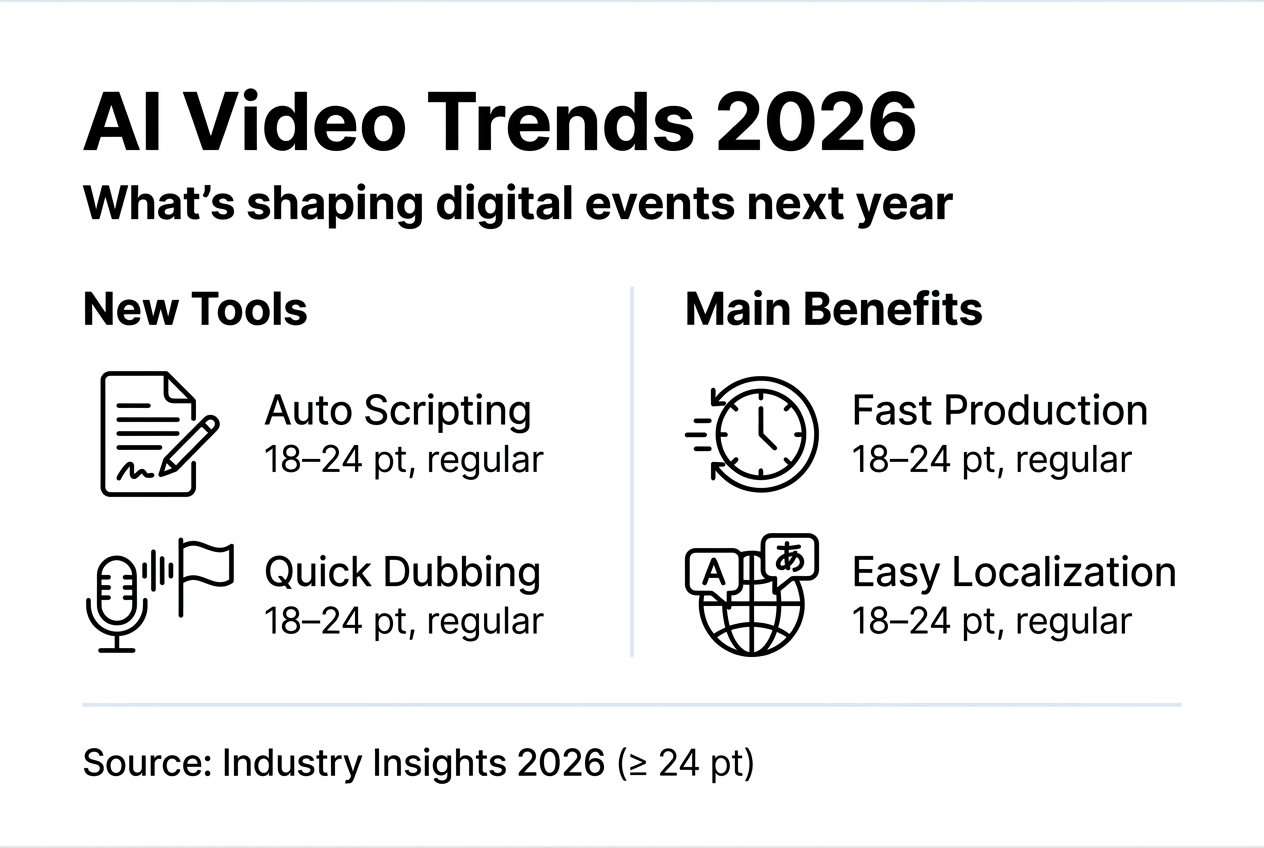 Infographic showing AI video trends for digital events