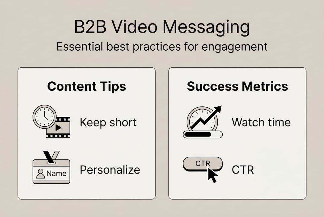 Infographic highlighting B2B video messaging tips