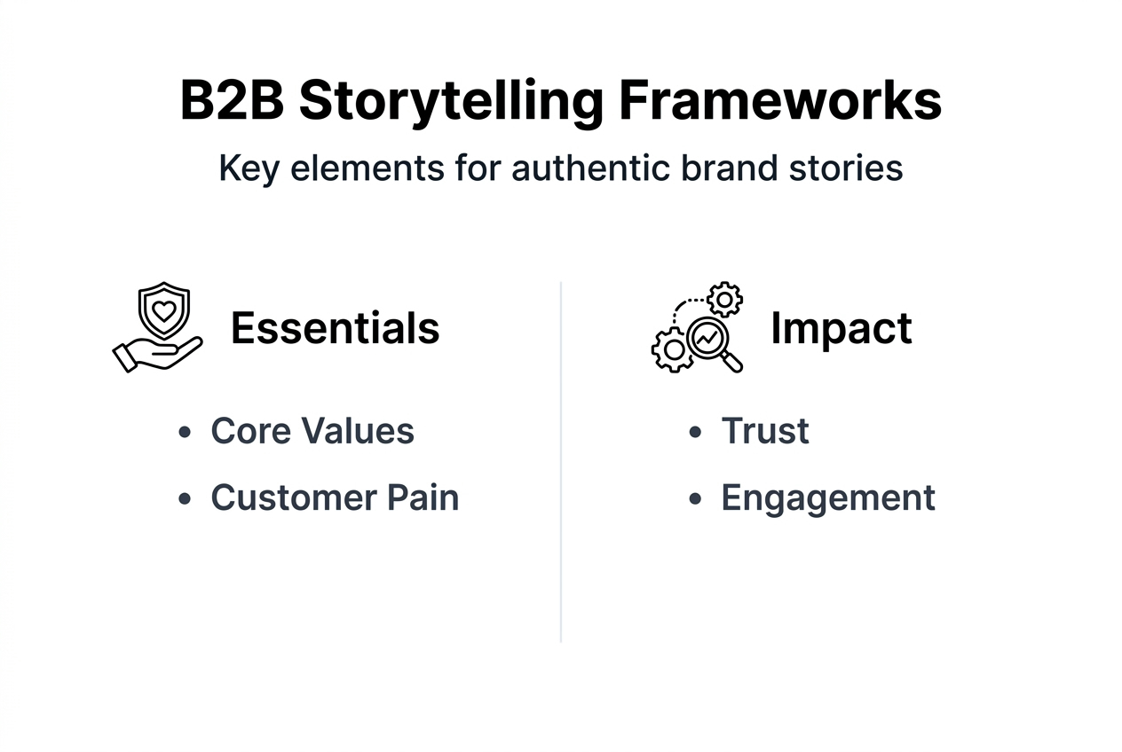 Infographic showing B2B storytelling frameworks
